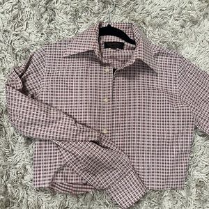 YSL PLAID BUTTON DOWN